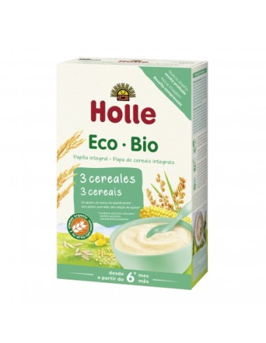 Papillas de 3 cereales integrales ecológicos, 250 g Holle