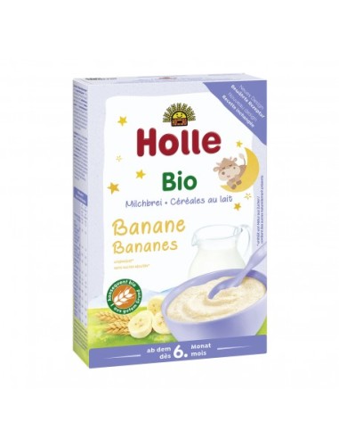 Papillas de Harina de trigo y plátano con leche, 250 g Holle