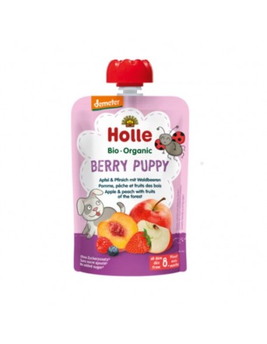 Smoothie de Manzana, Melocotón y Frutas del Bosque, 100g, Holle