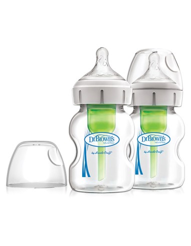 Dr. Brown's Biberón boca ancha Options+ Anti-colic Cristal 150ml